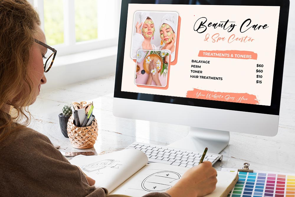Digital customer display for nail salon services and promotions